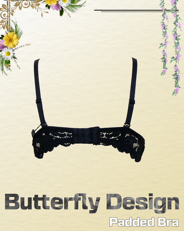 Royal Black Butterfly Bra