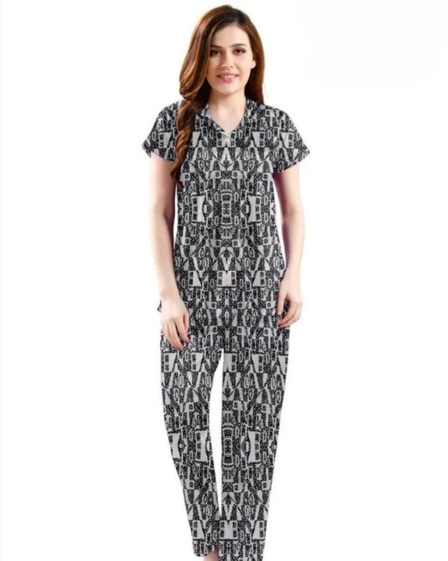 Grey Minimalist Night Wear Suit
