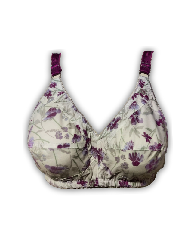 Lavender Bloom Floral Cotton Bra