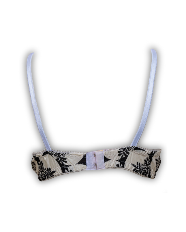 Soft Grey Floral Lawn Bra