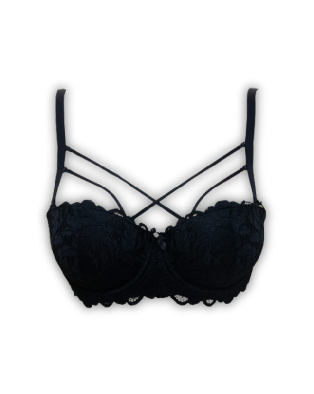 Royal Black Butterfly Bra